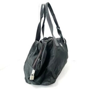 Prada Black Tessuto Duffle Bag leather handles padlock